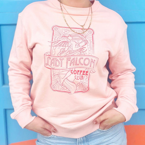 Lady Falcon Pink Crew Neck Sweatshirt – Lady Falcon Coffee Club